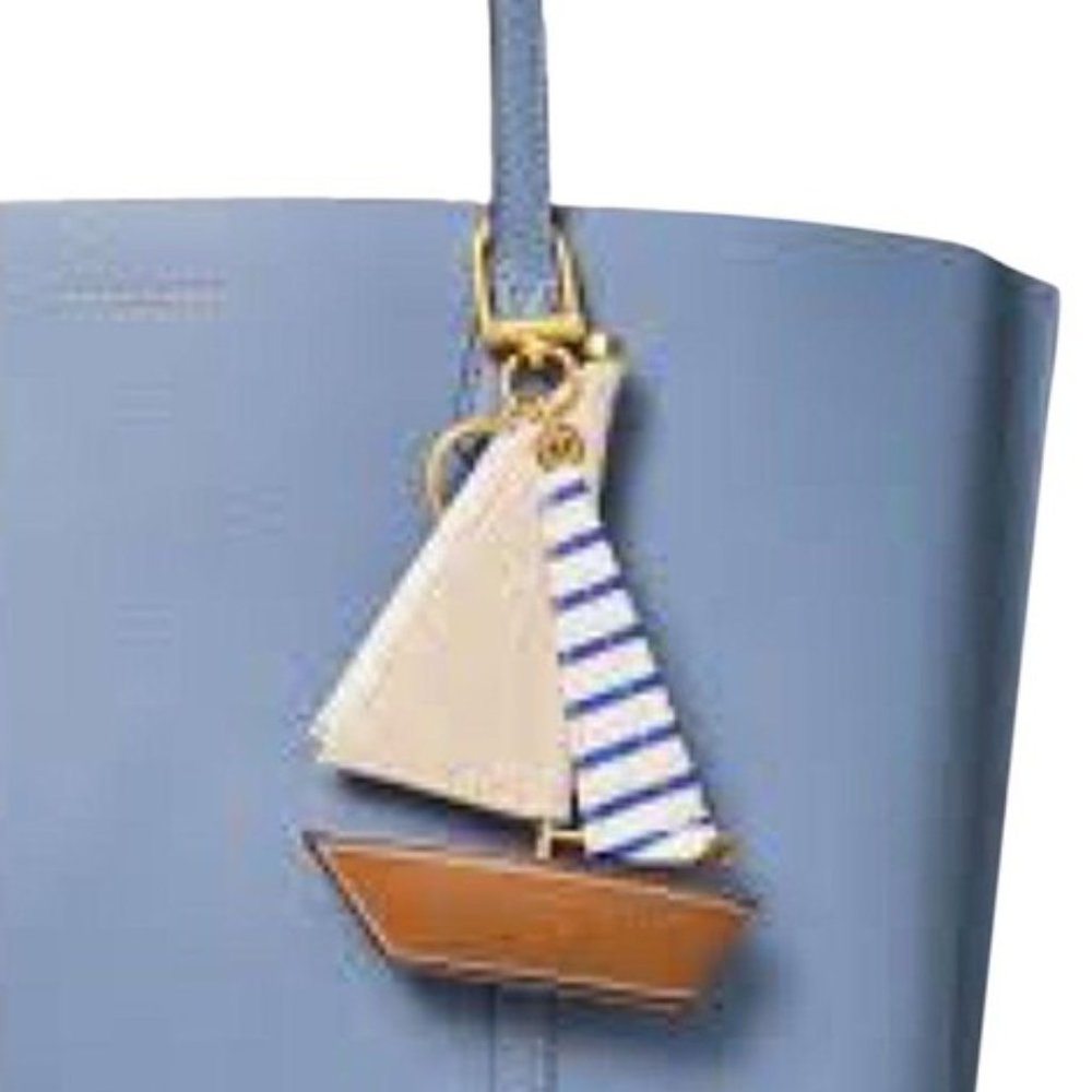 NWT Tory Burch  Multicolor Origami Sail Boat Bag Charm Keychain - Picture 7 of 7